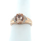 10K Rose Gold Diamond & Morganite Accent Ring; Size 7