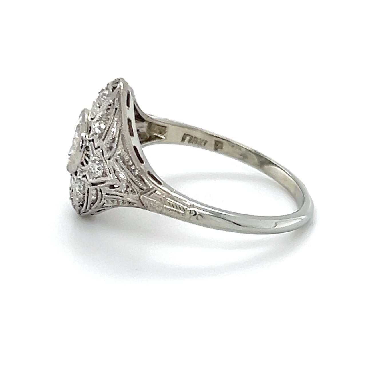 18K White Gold Diamond Lady's Fashion Ring; Size 8