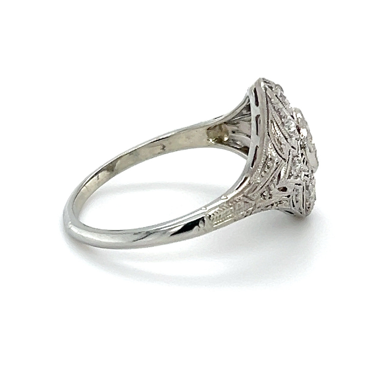18K White Gold Diamond Lady's Fashion Ring; Size 8