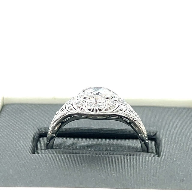 18K White Gold Diamond Lady's Fashion Ring; Size 8