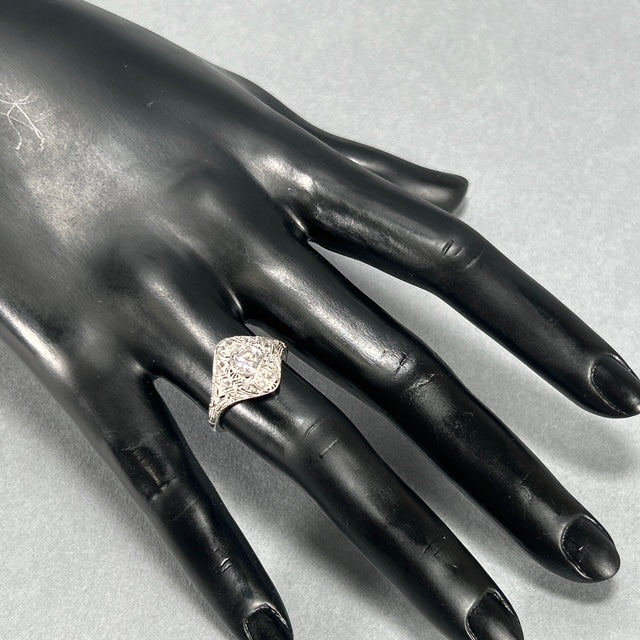 18K White Gold Diamond Lady's Fashion Ring; Size 8