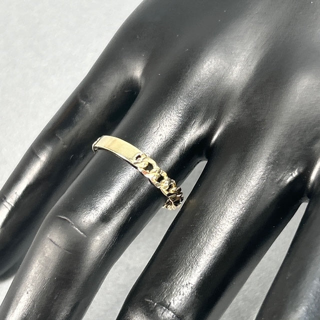 10K Yellow Gold Chain Link Ring; Size 8