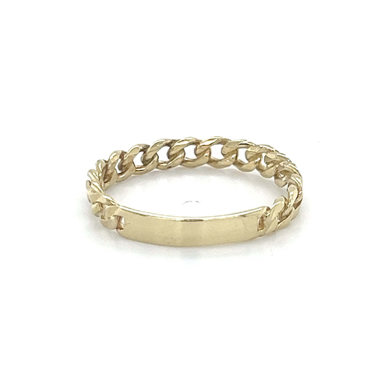 10K Yellow Gold Chain Link Ring; Size 8