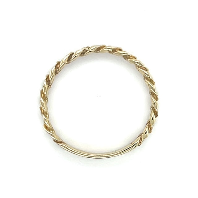 10K Yellow Gold Chain Link Ring; Size 8