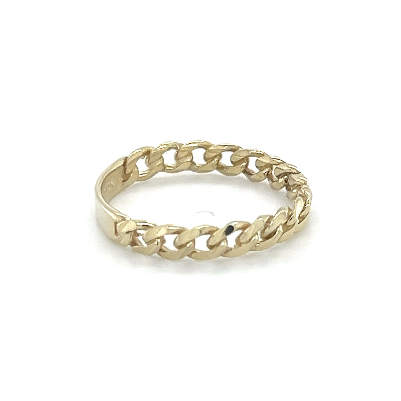 10K Yellow Gold Chain Link Ring; Size 8