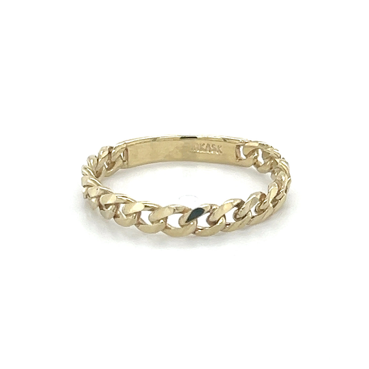 10K Yellow Gold Chain Link Ring; Size 8