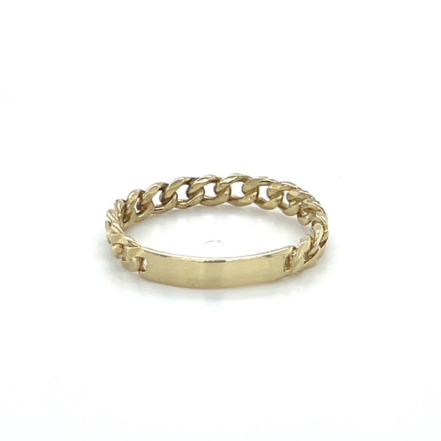 10K Yellow Gold Chain Link Ring; Size 8