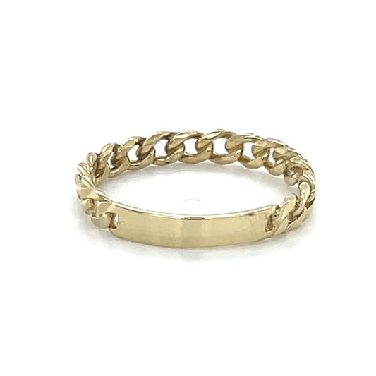 10K Yellow Gold Chain Link Ring; Size 8