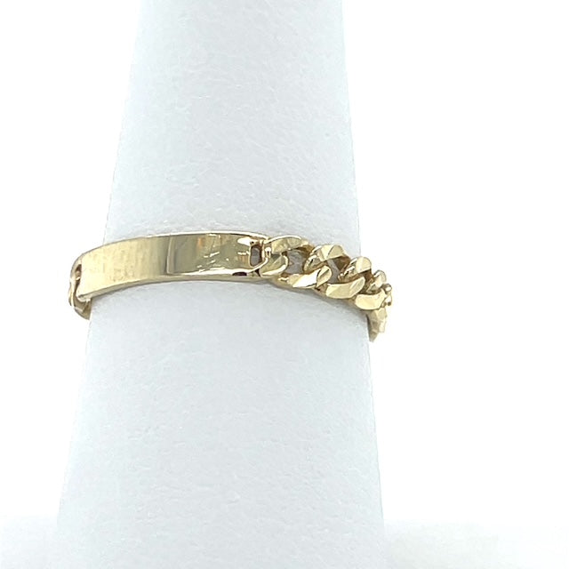 10K Yellow Gold Chain Link Ring; Size 8