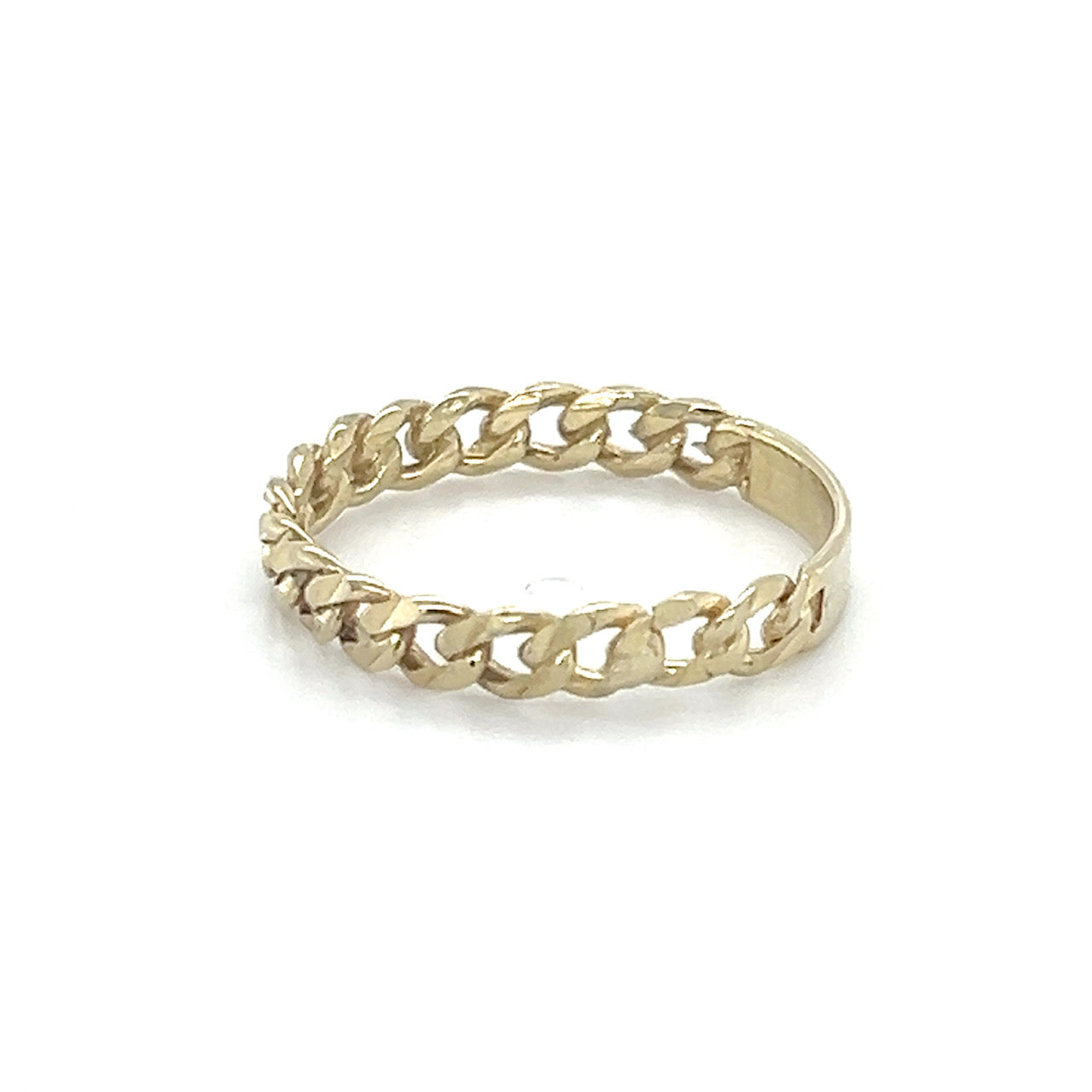 10K Yellow Gold Chain Link Ring; Size 8