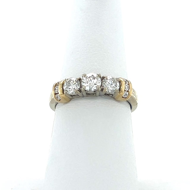 14K Yellow Gold Diamond Lady's Fashion Ring; Size 7