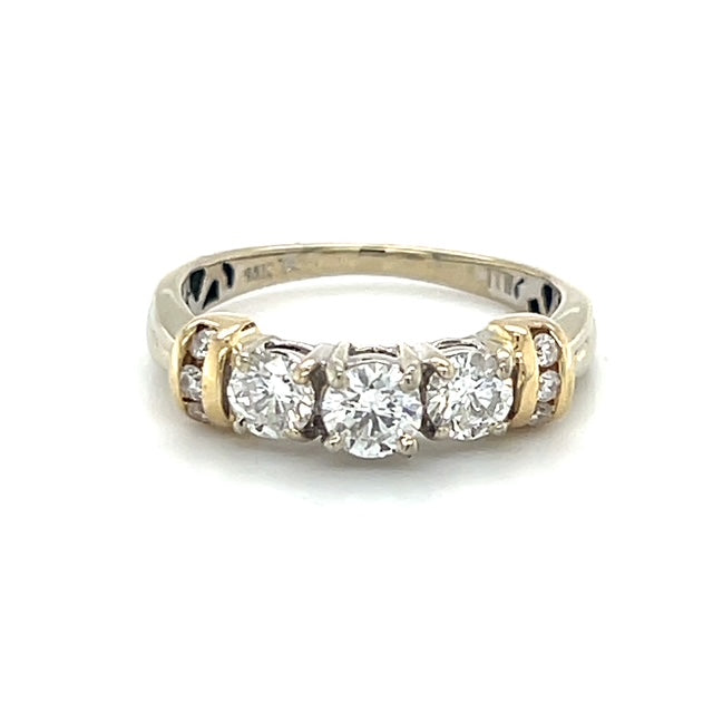 14K Yellow Gold Diamond Lady's Fashion Ring; Size 7