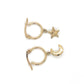 10K Yellow Gold Moon & Star Hoop Earrings