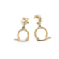 10K Yellow Gold Moon & Star Hoop Earrings