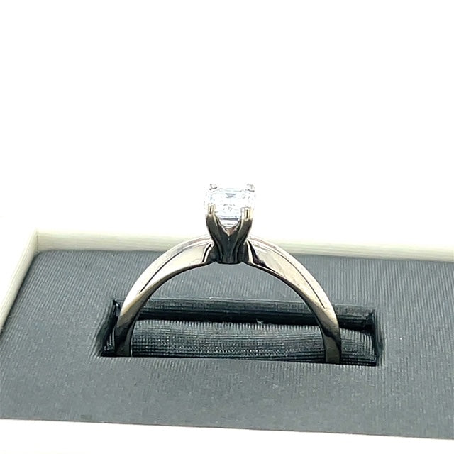 14K White Gold Diamond Lady's Solitaire Ring; Size 8