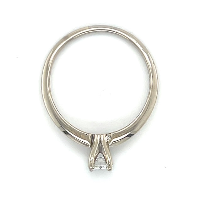 14K White Gold Diamond Lady's Solitaire Ring; Size 8