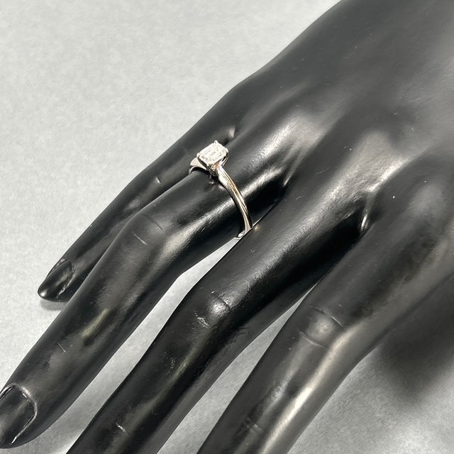 14K White Gold Diamond Lady's Solitaire Ring; Size 8