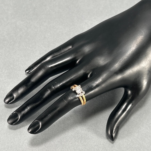 18K Yellow Gold Diamond Lady's Fashion Ring; Size 6.5