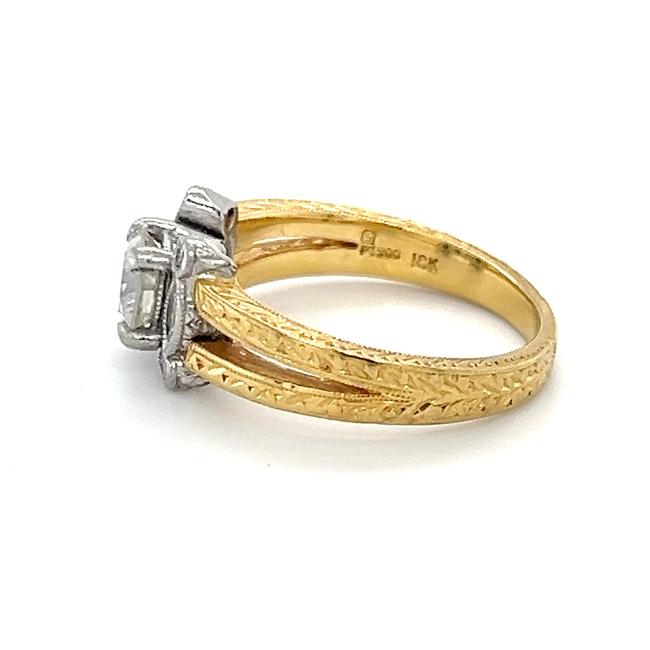 18K Yellow Gold Diamond Lady's Fashion Ring; Size 6.5