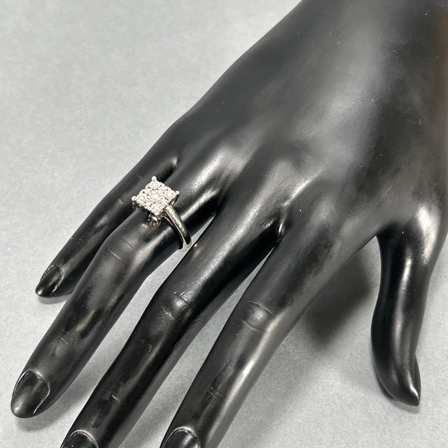 10K White Gold Diamond Lady's Fashion Ring; Size 7