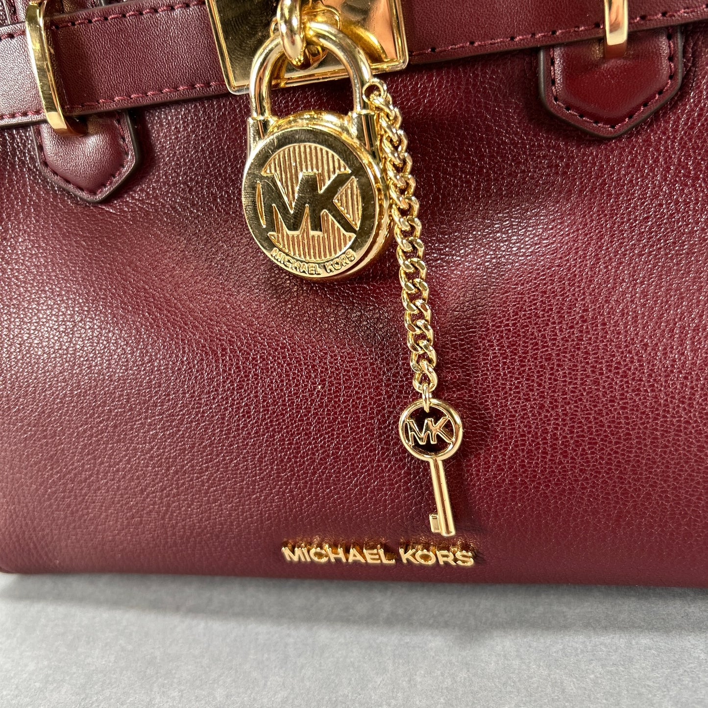 Michael Kors Hamilton Satchel Bag - Maroon
