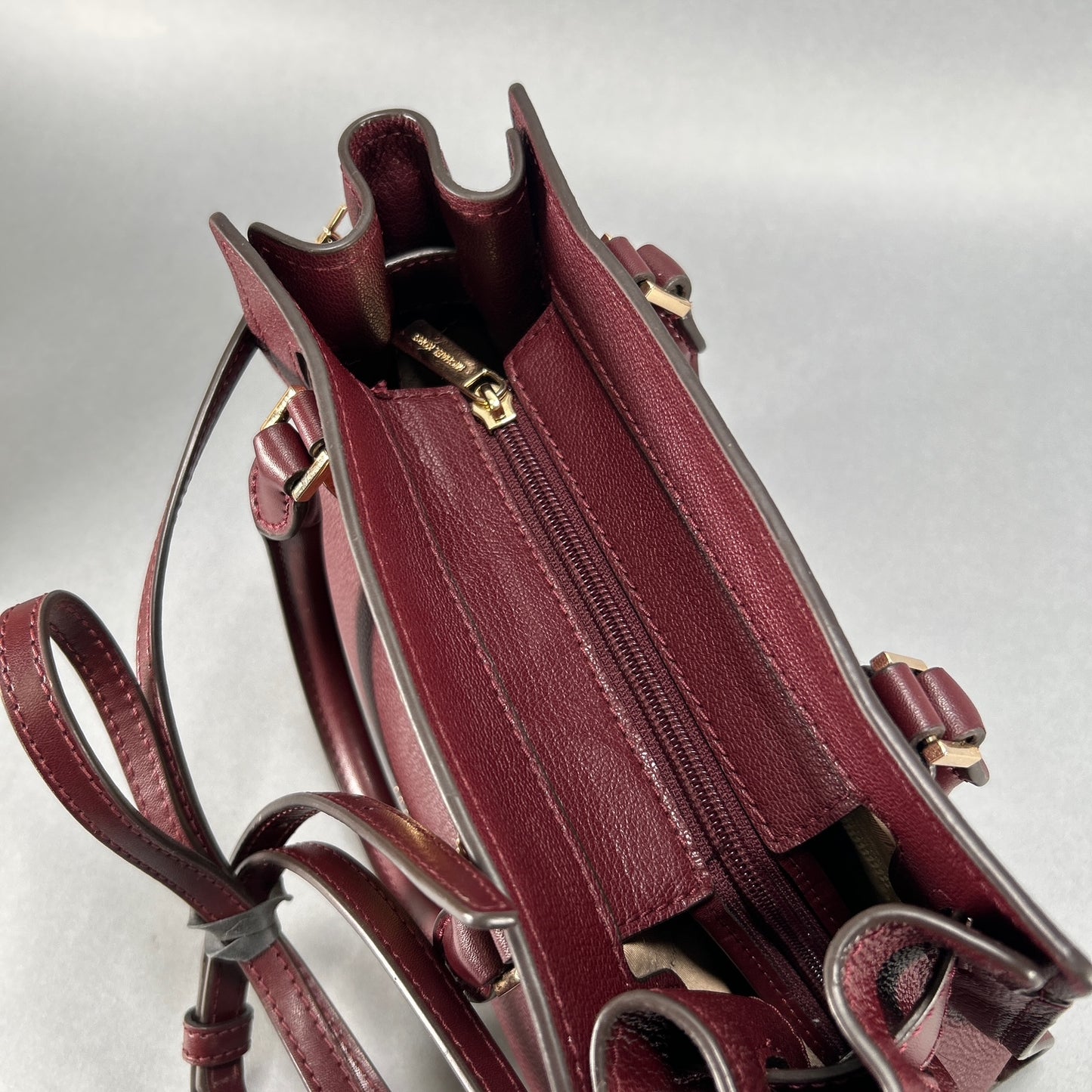 Michael Kors Hamilton Satchel Bag - Maroon