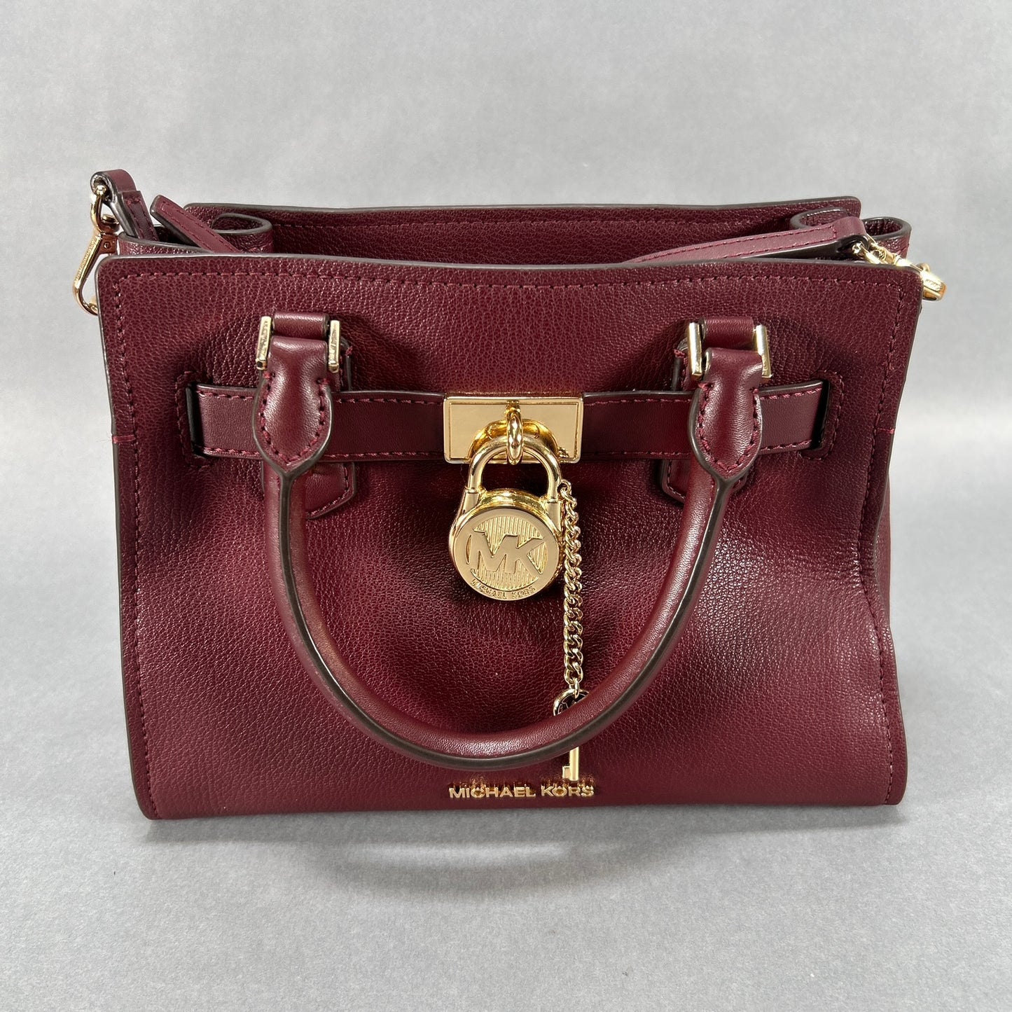 Michael Kors Hamilton Satchel Bag - Maroon