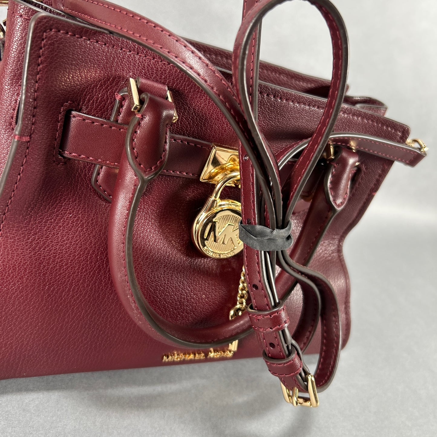 Michael Kors Hamilton Satchel Bag - Maroon