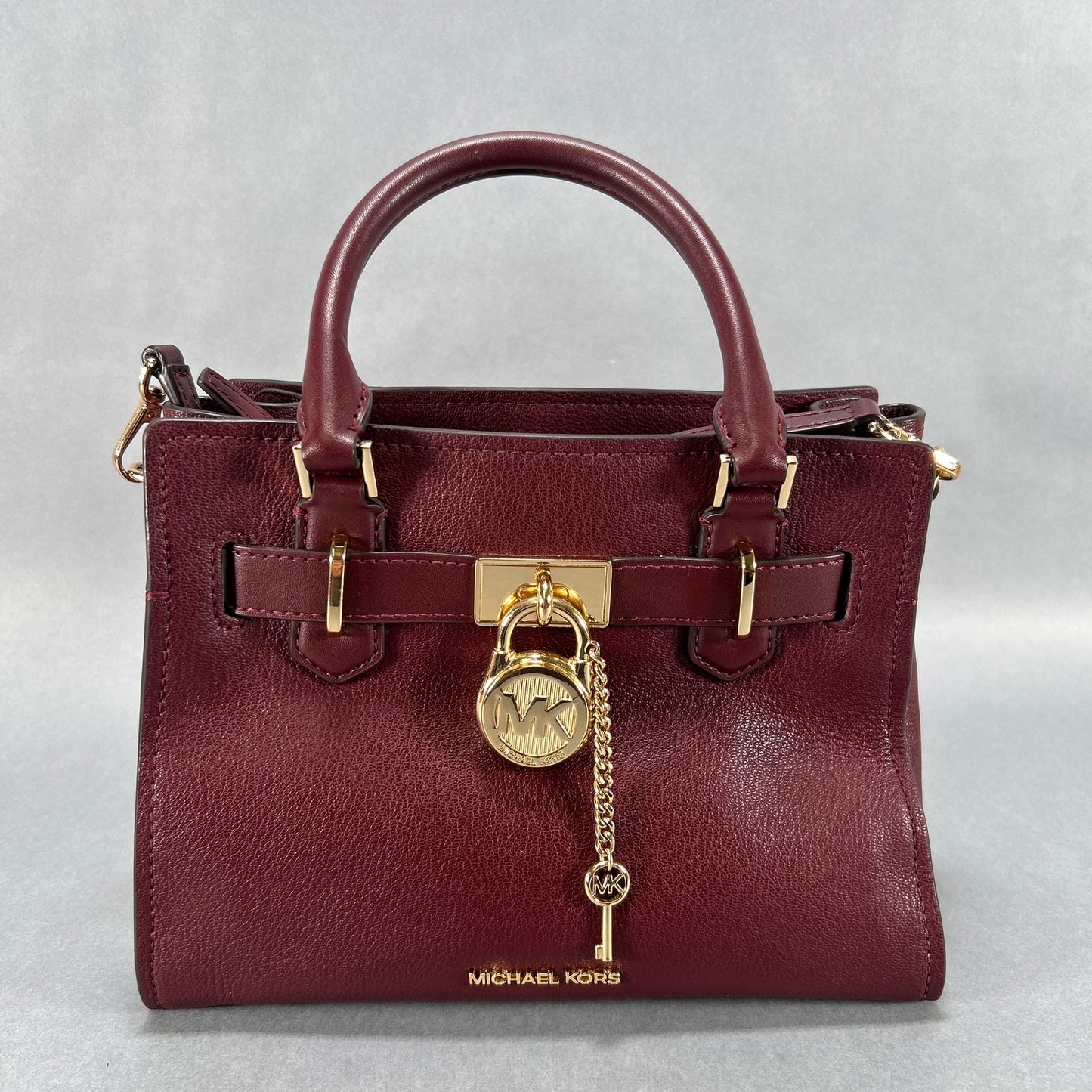 Michael Kors Hamilton Satchel Bag - Maroon
