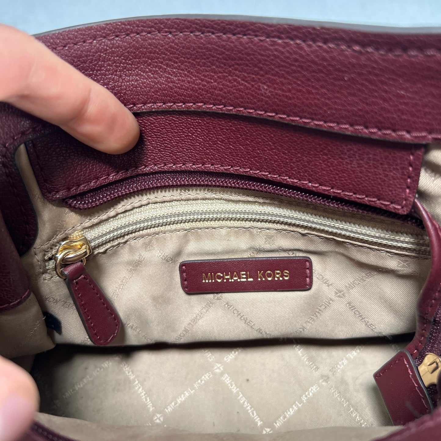 Michael Kors Hamilton Satchel Bag - Maroon