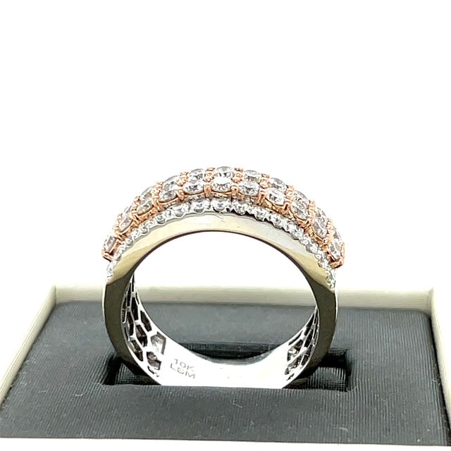 10K White Gold Diamond Lady's Fashion Ring; Size 10