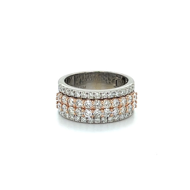 10K White Gold Diamond Lady's Fashion Ring; Size 10