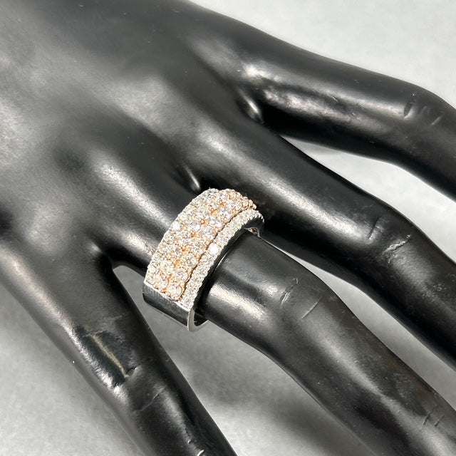 10K White Gold Diamond Lady's Fashion Ring; Size 10