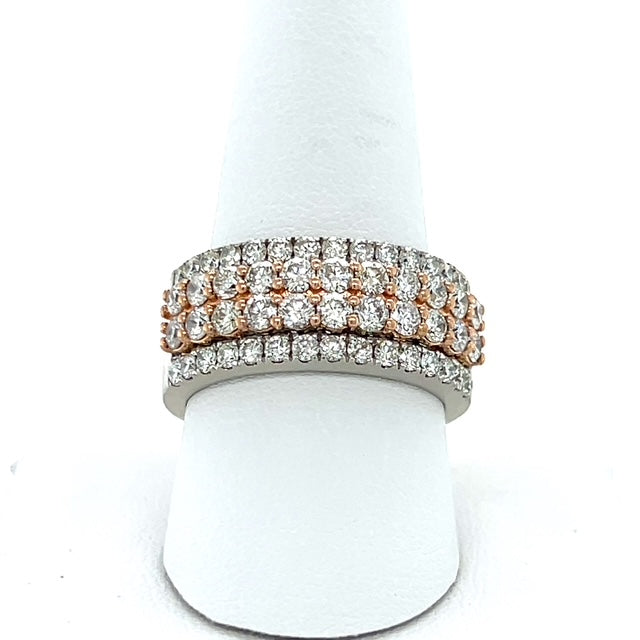 10K White Gold Diamond Lady's Fashion Ring; Size 10