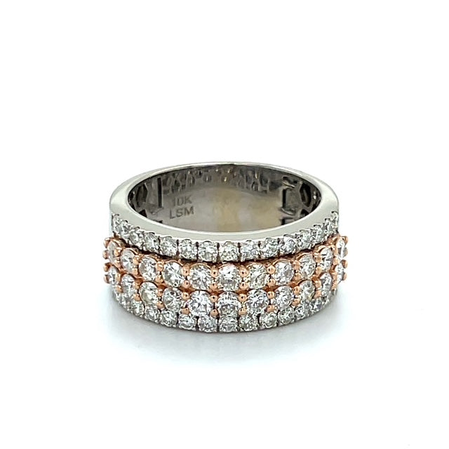 10K White Gold Diamond Lady's Fashion Ring; Size 10