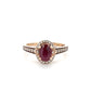 14K Rose Gold Diamond & Ruby Accent Lady's Ring; Size 6