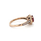 14K Rose Gold Diamond & Ruby Accent Lady's Ring; Size 6