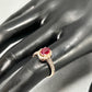 14K Rose Gold Diamond & Ruby Accent Lady's Ring; Size 6