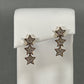 14K Two-Tone Gold 3 Star Stud Earrings; 2.3g