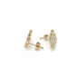 14K Two-Tone Gold 3 Star Stud Earrings; 2.3g