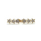 14K Two-Tone Gold 3 Star Stud Earrings; 2.3g