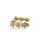14K Two-Tone Gold 3 Star Stud Earrings; 2.3g