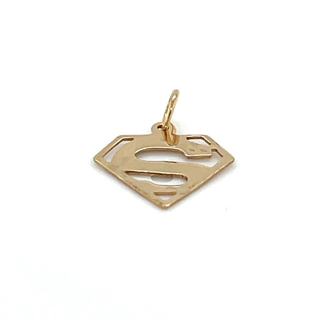14K Yellow Gold Superman "S" Pendant