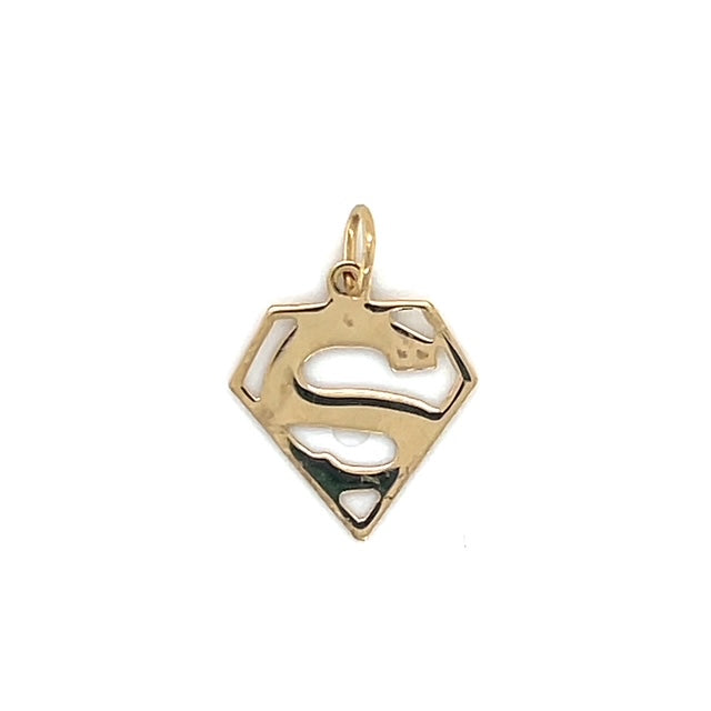 14K Yellow Gold Superman "S" Pendant