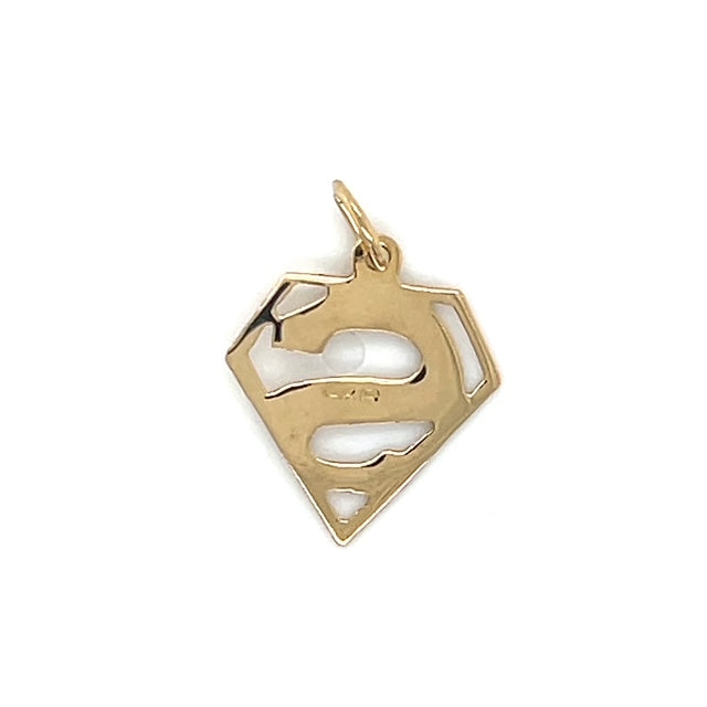 14K Yellow Gold Superman "S" Pendant