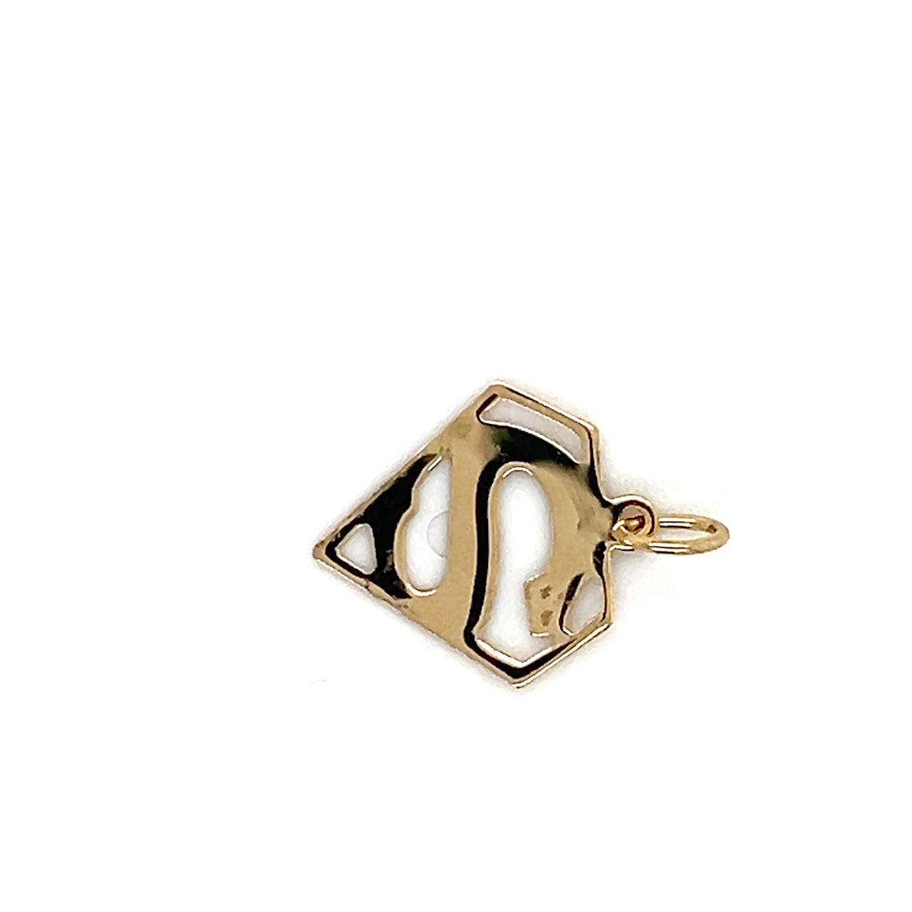 14K Yellow Gold Superman "S" Pendant