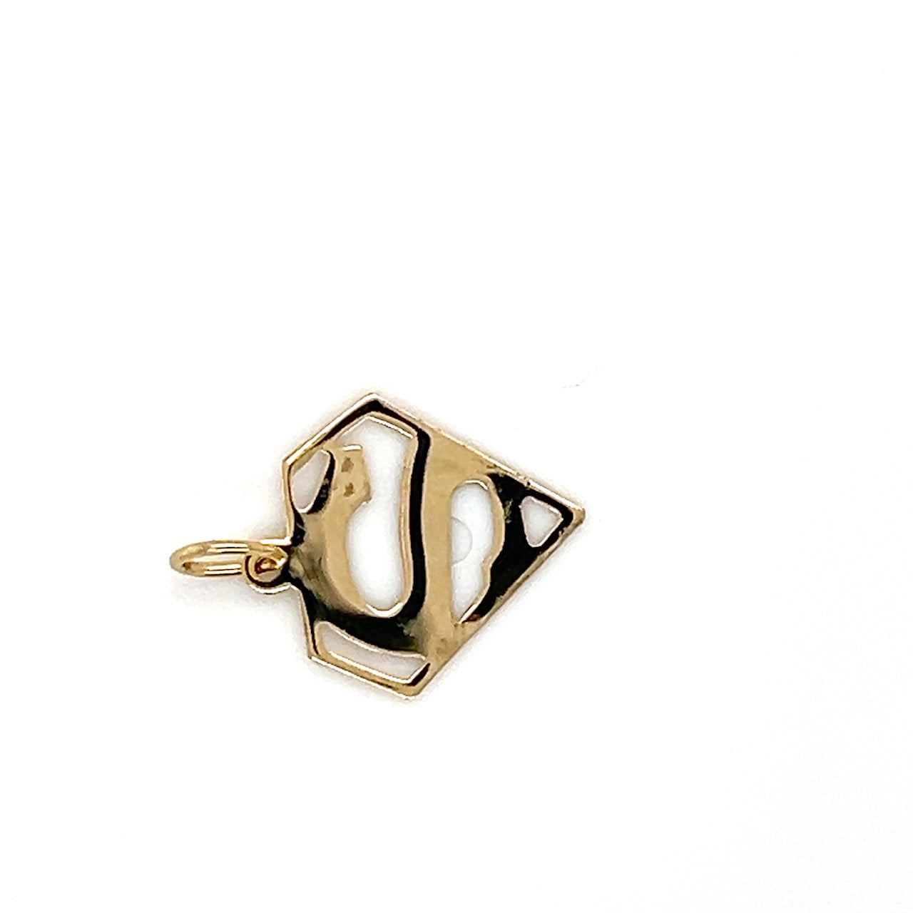 14K Yellow Gold Superman "S" Pendant