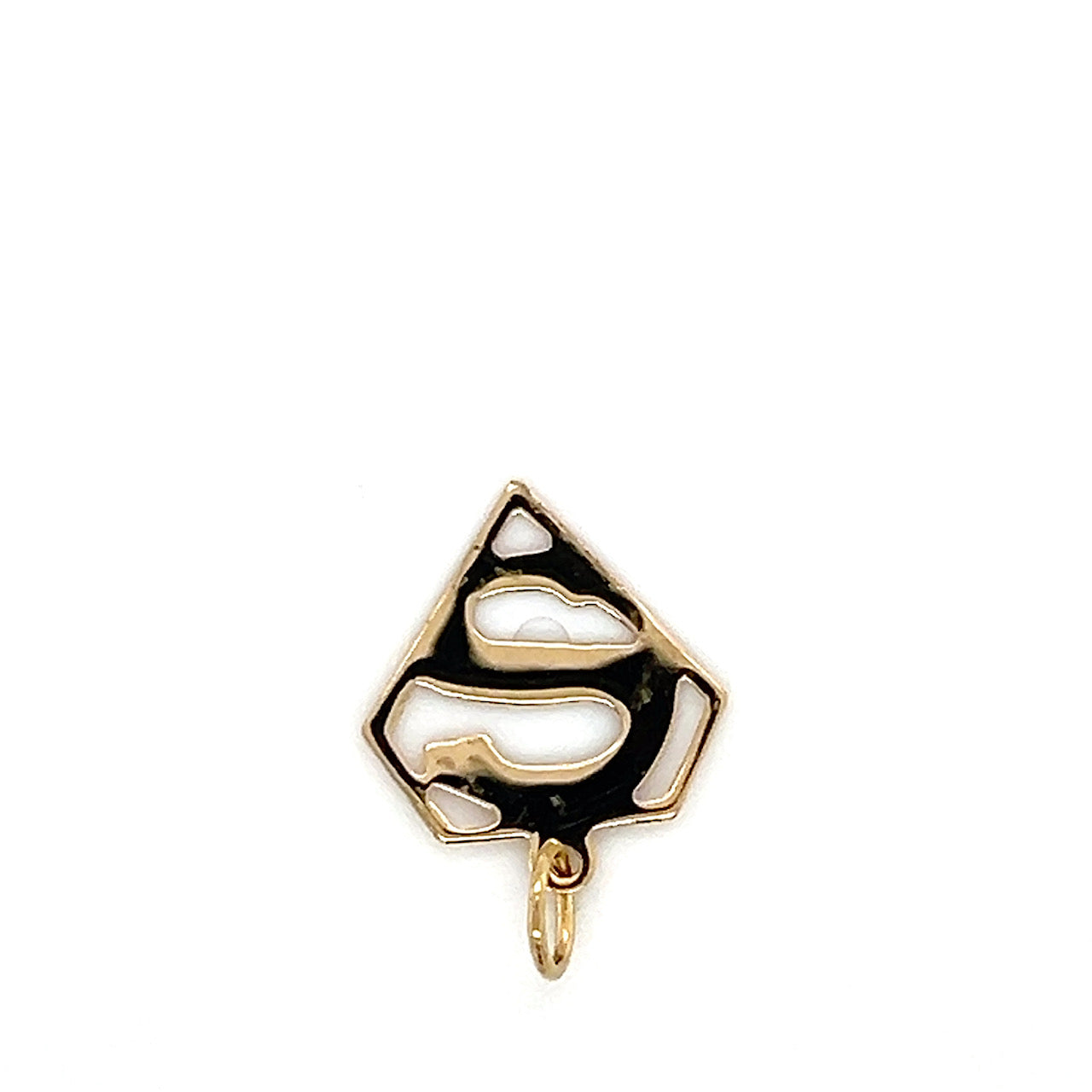 14K Yellow Gold Superman "S" Pendant