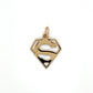 14K Yellow Gold Superman "S" Pendant