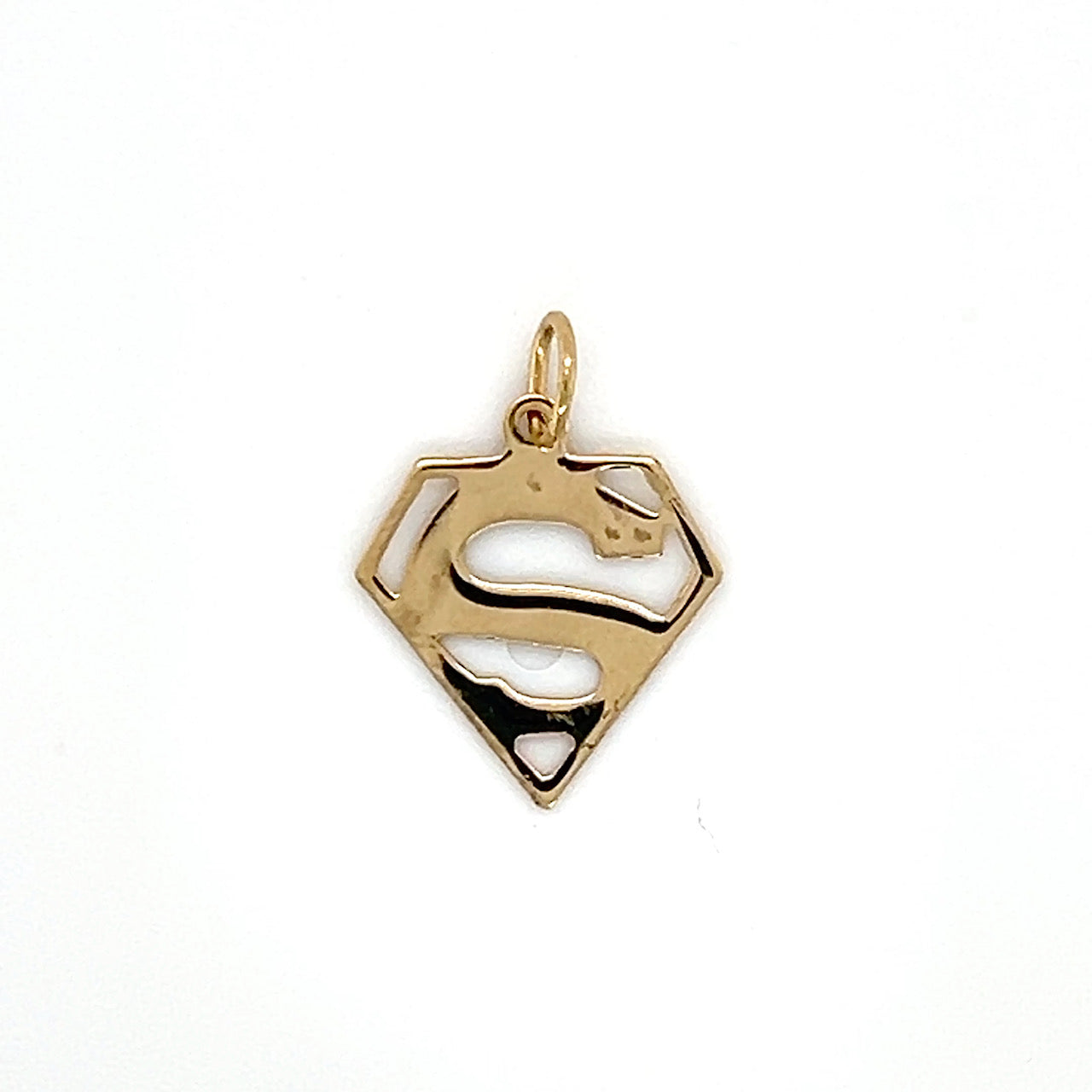 14K Yellow Gold Superman "S" Pendant